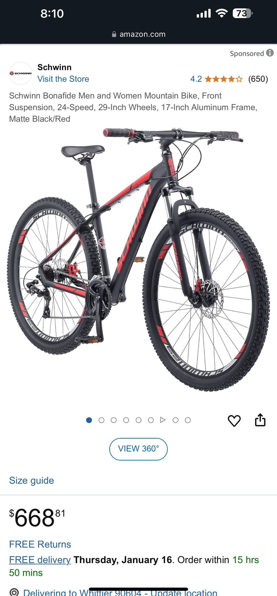 29in Schwinn Mountain Bike