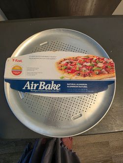 AirBake  Large Pizza Pan 15.75 In I Have 2 One Is New for$8,1 Is Used One Time For$5 Firm Convection Oven Will Fit A Costco Pizza  Rancho&Mill Colton