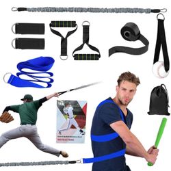 BRAND NEW Portable Baseball Hitting Trainer & Resistance Band Belt with Swing Flexibility & Arm Strength Builder for Speed Training