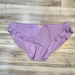 NWT Gianni Binni Lilac Ruffle Bikini Bottom Size Large Nylon Solid 