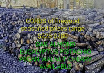 FULL cords Ranging $225-$280 Oak Almond Eucalyptus Walnut Pistachio Pecan Cherry And Many More