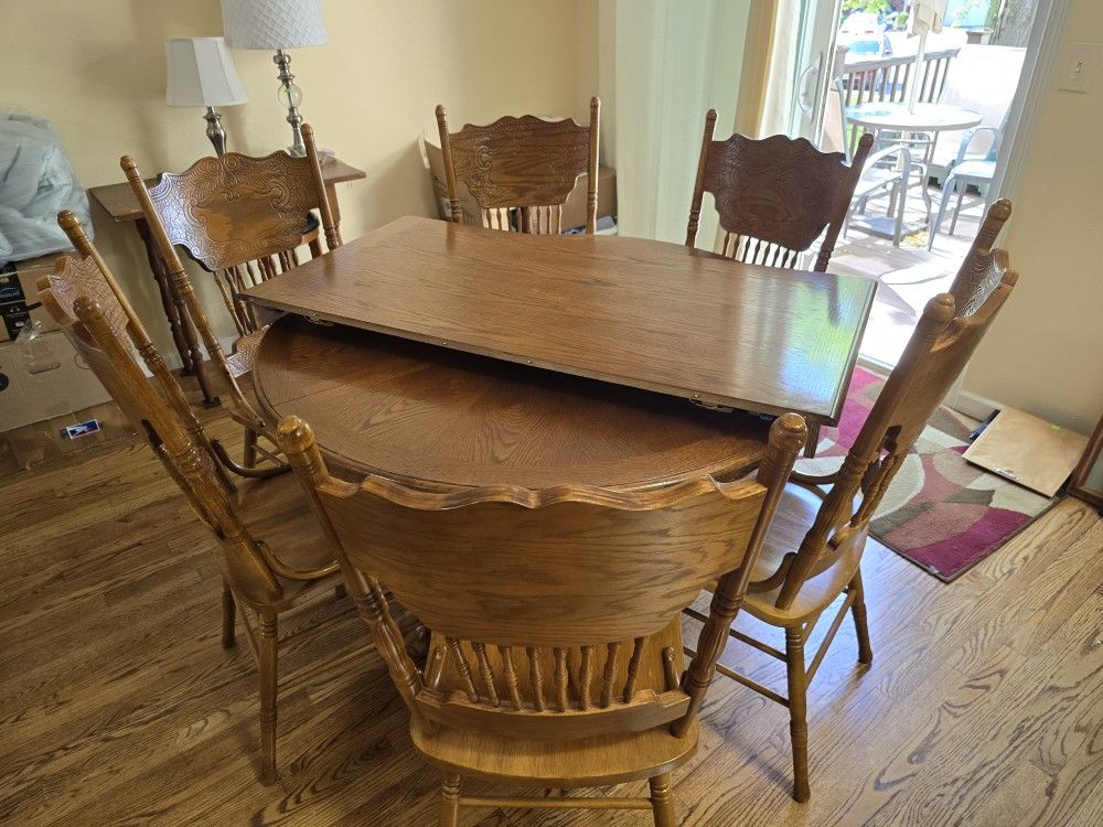 7pc. Oak Dining Set 