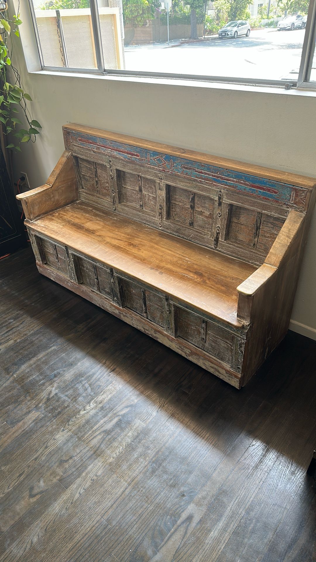 Boho Reclaimed Wooden Bench
