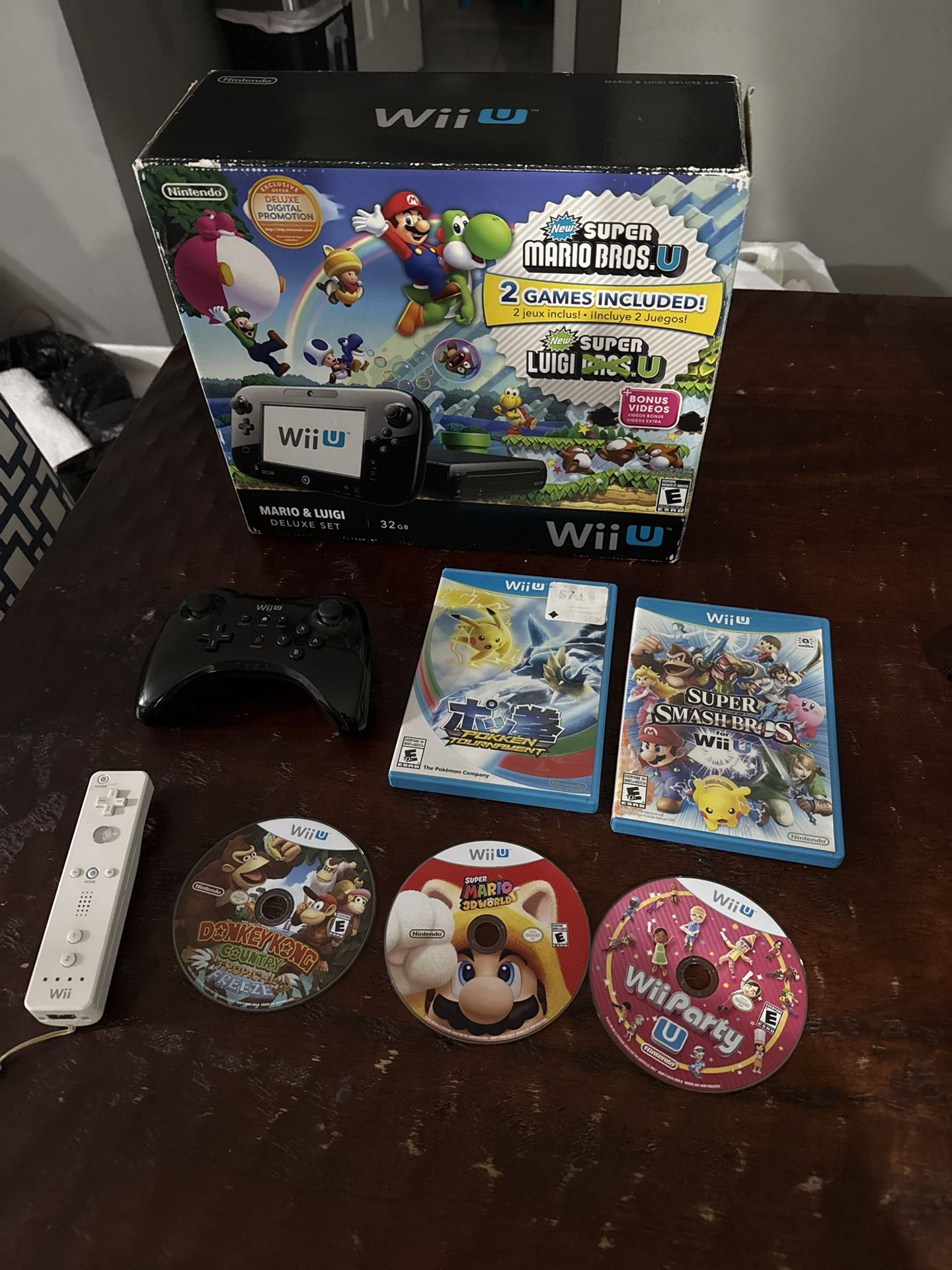 Nintendo Wii U On Box With Games