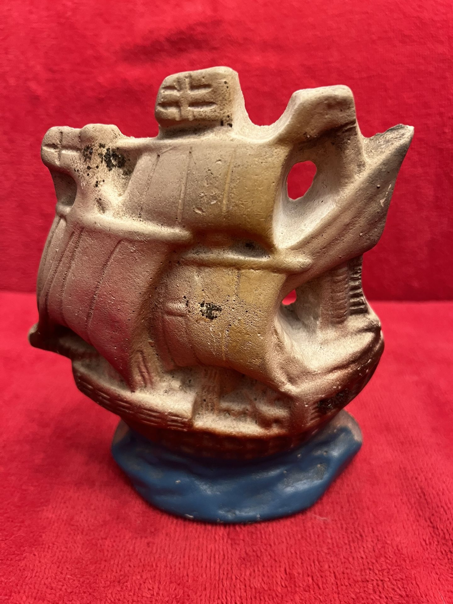 Vintage Chalk ware Nautical Schooner Sailing Clipper Ship Pirate Boat wall decor