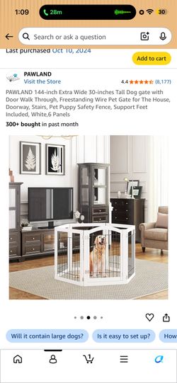 20ft inside dog pet gate