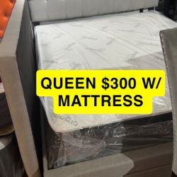 NEW QUEEN W/Mattress $300