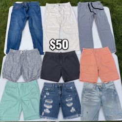 Men’s Pants & Shorts Bundle – Jeans, Chinos, Joggers & Denim Shorts – 10 Pieces $50