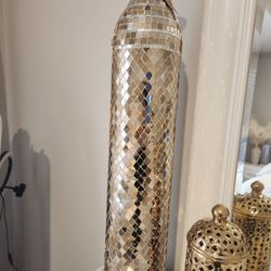 Beautiful Gold And Silver Vase 34 In 