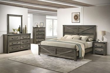 Queen Bed, Nightstand, Dresser & Mirror (Chest sold separately)