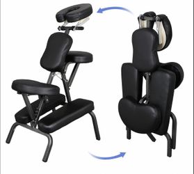 Massage Chair, Tattoo Therapy Chair, Black Foldable, Lightweight