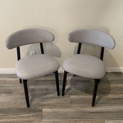 Mid-Century Modern Wood Dining Chairs Set of 2