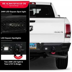 Rear Bumper Compatible with 1(contact info removed) Dodge Ram 1500 and 1(contact info removed) Ram 2(contact info removed) w
