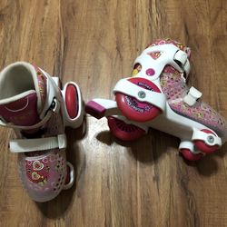 Girls Pink Adjustable Skates / Size  2-11