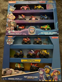 Paw Patrol Pup Squad and Liberty Vehicle Pack, Pup Squad & Roxi Racers Pack
