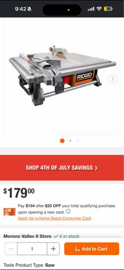 RIDGID tile saw