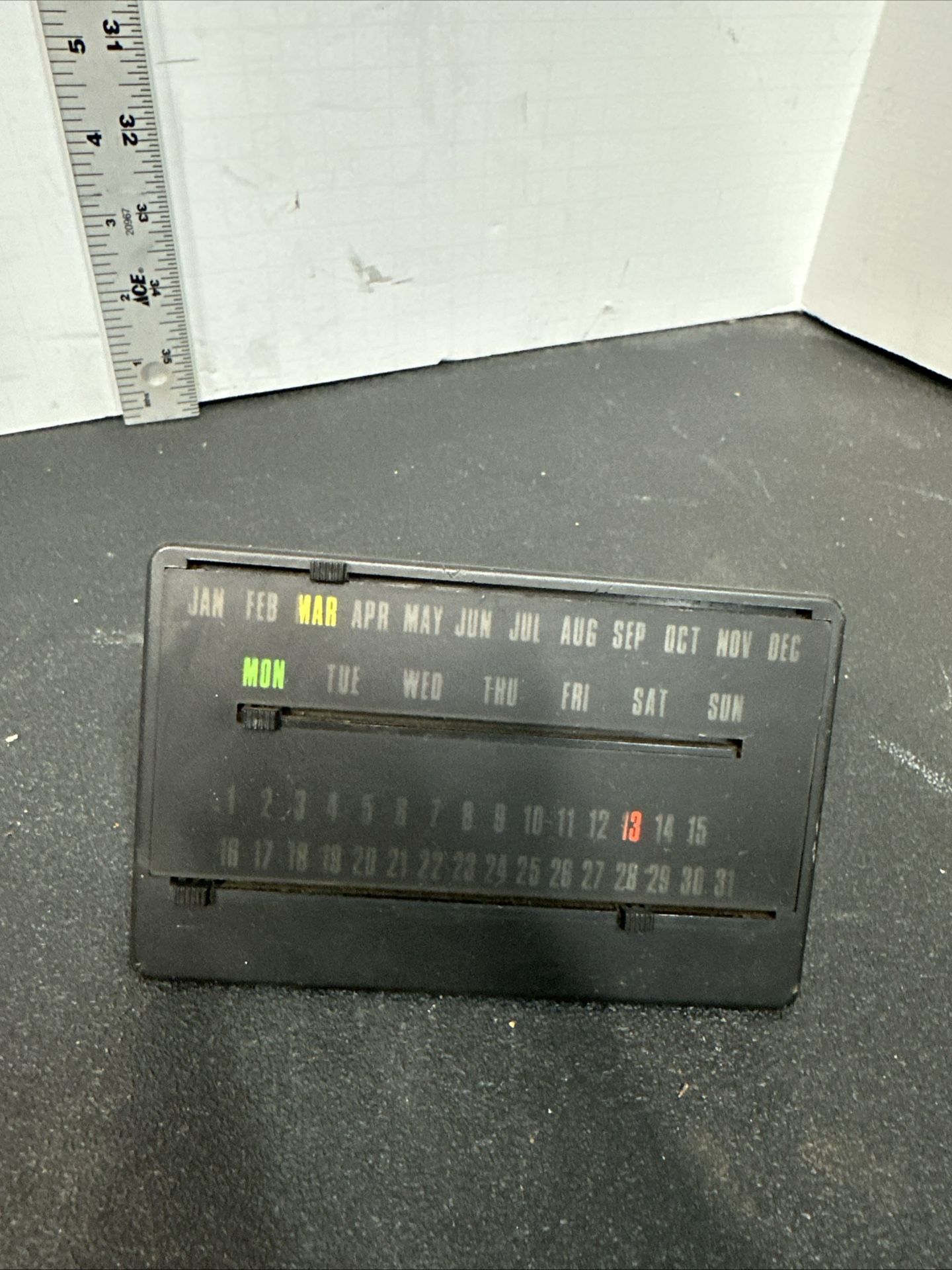 Vintage 1980s Perpetual Calendar Black #D9
