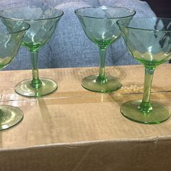 Uranium Glass. Stemware. 