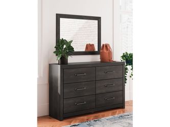 Hollivern Dark Gray Dresser & Mirror (Online Special Price)