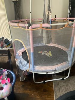 Kids Indoor Trampoline with Safety Net Enclosure