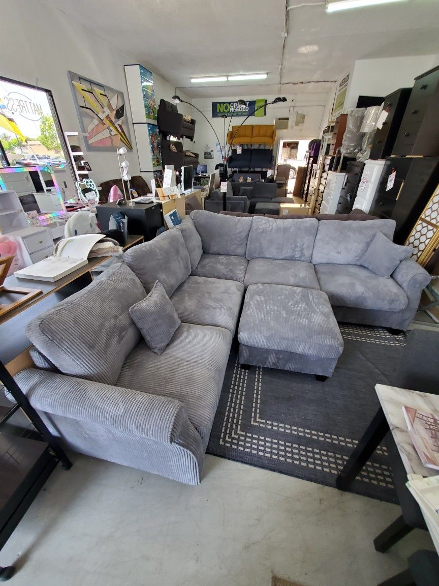 New Very Comfortable Beautiful Corduroy Sofa Couch Sectional Set Special Come Visit Our Store In Paramount