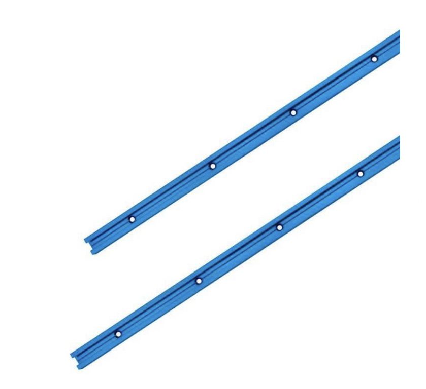 POWERTEC 71119 Double Cut Profile Universal T Track with Predrilled Mounting Holes(2 Pack), 36