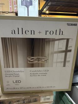allen + roth Lucia Gloss Steel LED Crystal Bedroom Dining Room Kitchen Living Room Chandelier