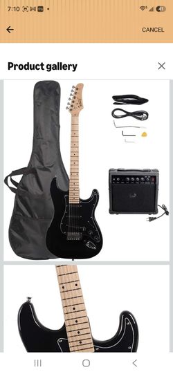 GLARRY Full Size Electric Guitar for Music Lover Beginner with 20W Amp and Accessories Pack Guitar Bag (Black, 39" Right Handed)