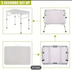 Two Sections Heightened Folding Table,