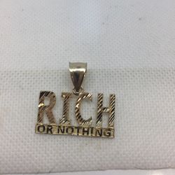 10 K Y GOLD RICH OR NOTHING CHARM