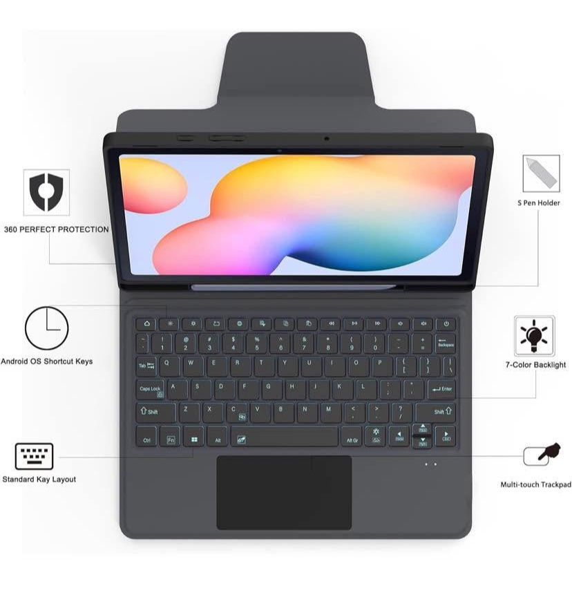 Galaxy Tab case for S6 Lite 10.4" 2024/2022/2020 with Keyboard Smart Touchpad