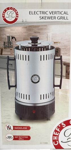 CHEFS COUNTER-ELECTRIC SKEWER GRILL. NEW.