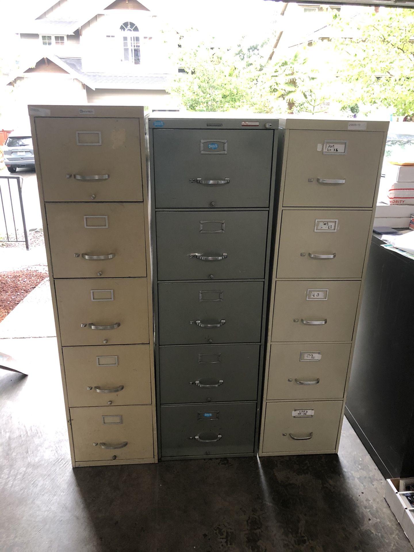 Lot of (3) metal 4 drawer standard Filing cabinets $10 ea