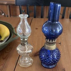 Vintage Glass Oil Lamps 