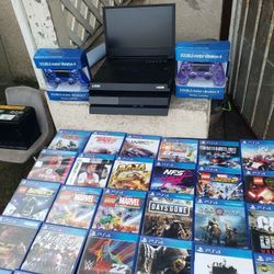 Black Sony Playstation 4 PS4 . READ WITH Me. NOO games No Monitor just PS4 with 2 Control $150. Monitor $240!. Gamed $20! To $40! Each