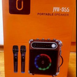 BlUETOOTH SPEAKER WITH 2 WIRELESS MICROPHONES,