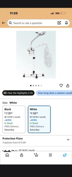 Facial Steamer with Magnifying Lamp on Wheels
