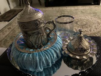 Decorative coffee and shot set
