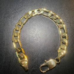 14K Stamped Gold Cuban Link Bracelet 10MM 8IN