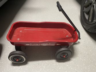Vintage Flexible Flyer Red Wagon Metal Mini Wagon