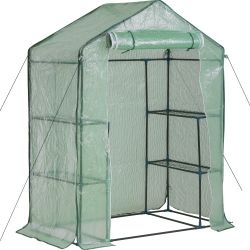 Walk-In Garden Greenhouse with Shelving 