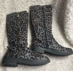 Leopard Fabric Boots