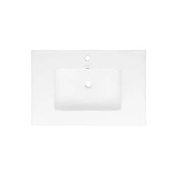 36.13 in. W x 18.31 in. D Ceramic Vanity Top in Glossy White