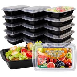 15 Pack Meal Prep Containers Reusable 24oz, Plastic Food Prep Containers