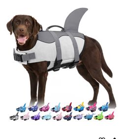 Dog Life Jacket - Shark Life Vest for Swimming Boating - Reflective Lifejacket Swimsuit for Small Medium Large Dogs - High Buoyancy Lifesaver Preserve