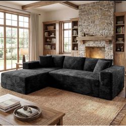 103" Boneless Couches for Living Room with 2 Cup Holders,L Shaped Modular Sectional Sofa Set, No Assemble