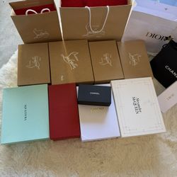 Designer shoe boxes and Shopping Bags.(All)