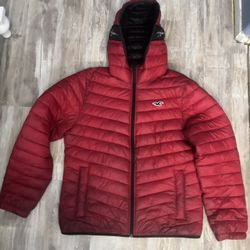 Hollister Red Puffer Size L