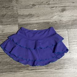 Cat & Jack Girls Purple Flare Skirt XS Layered Ruffle Elastic Waist Short