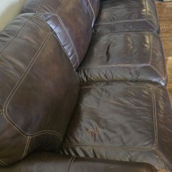 Brown Leather Sofa 
